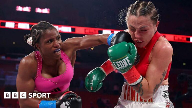 Caroline Dubois: Briton retains world title with dominant display against Camilla Panatt Caroline Dubois lands an overhand left against Dubois against Camilla Panatta