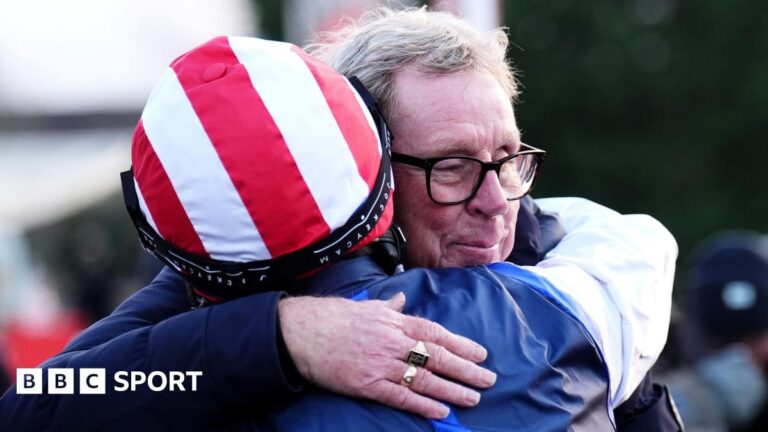 King George VI Chase: Harry Redknapp’s The Jukebox Man wins photo-finish at Kempton Park Jockey Ben Jones hugs owner Harry Redknapp after The Jukebox Man wins the 2025 King George VI Chase at Kempton Park