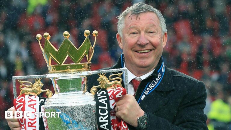 Magi Haroun: The first Premier League accredited female photographer Sir Alex Ferguson holding the Premier League trophy