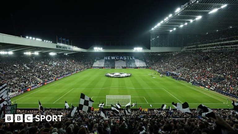 Newcastle stadium plans ‘in limbo’ – Eddie Howe A general view of St James' Park before Newcastle United's game against Athletic Club in the Champions League on 5 November, 2025