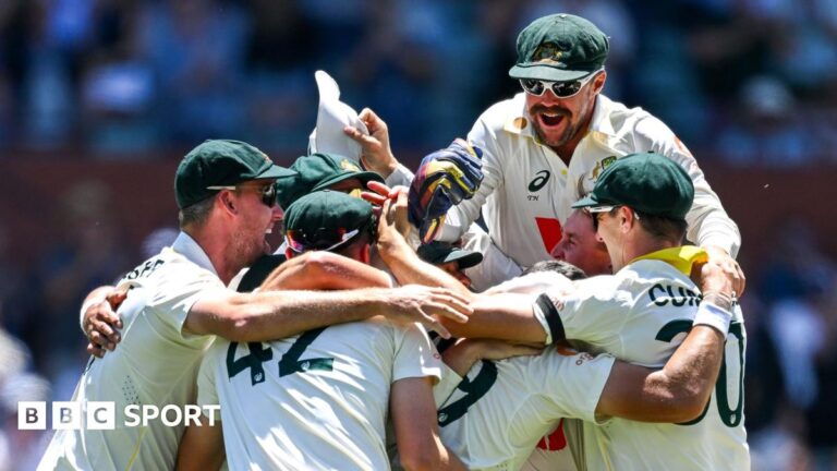 The Ashes: England beaten by Australia in Adelaide to lose another series down under Mitchell Starc celebrates a wicket