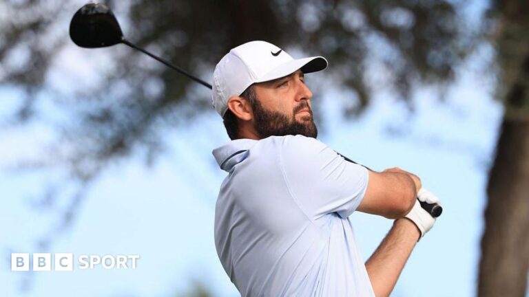 American Express: Teenager Blades Brown and Scottie Scheffler share second-round lead Scottie Scheffler tees off at The American Express with a wood