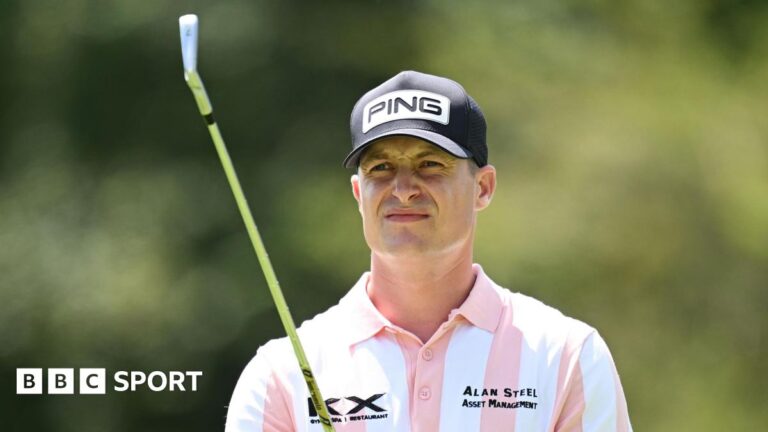 Bahrain course record: Calum Hill shoots 61 to take lead Calum Hill eyes an iron shot