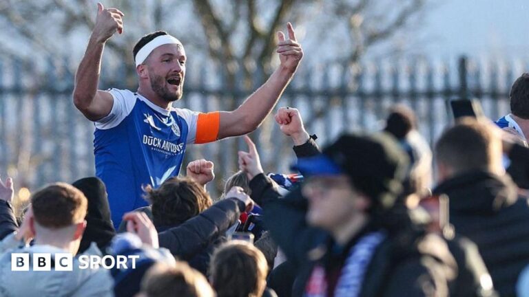 FA Cup: Macclesfield make history on emotional day A banner paying tribute to Ethan McLeod at Macclesfield