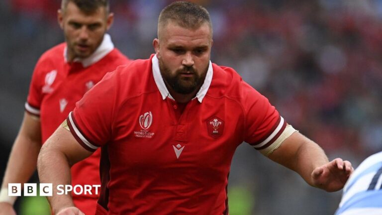 Tomas Francis: Sale Sharks sign Wales international prop from next season Tomas Francis in action for Wales at the 2023 rugby union World Cup