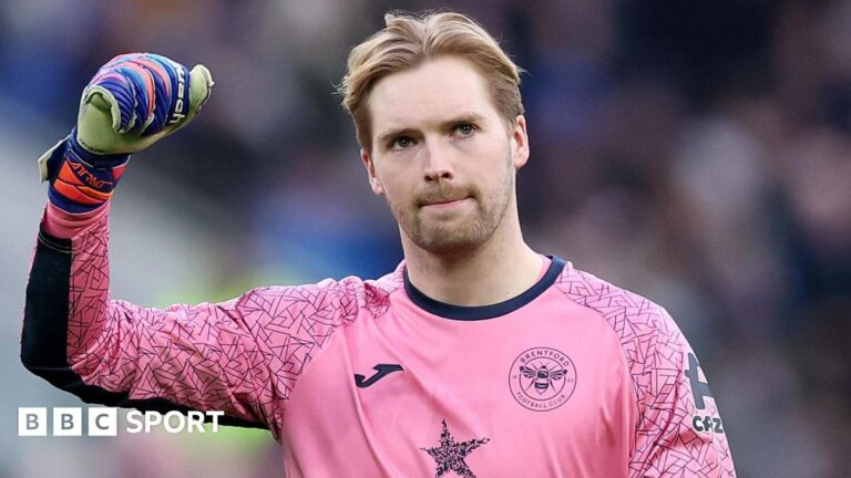 Diogo Jota: Former Liverpool goalkeeper Caoimhin Kelleher says performances and results at his old club are not quite as important at Anfield season after Portugal winger’s death last summer Brentford goalkeeper Caoimhin Kelleher salutes fans during a Premier League match