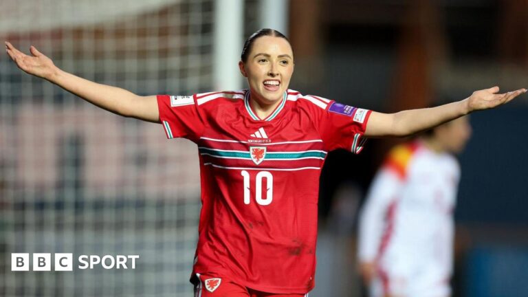 Women’s World Cup qualifying: Mared Griffiths shines as Wales get a glimpse of future Mared Griffiths celebrates