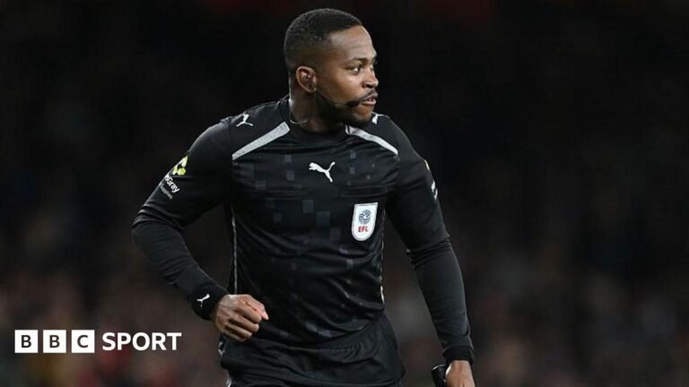 Assistant referee Akil Howson during the EFL Cup tie between Arsenal and Brighton & Hove Albion at Emirates Stadium in October 2025