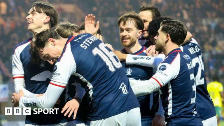 Scottish Premiership: How upstarts Falkirk gave SPFL a dilemma Falkirk players celebrating