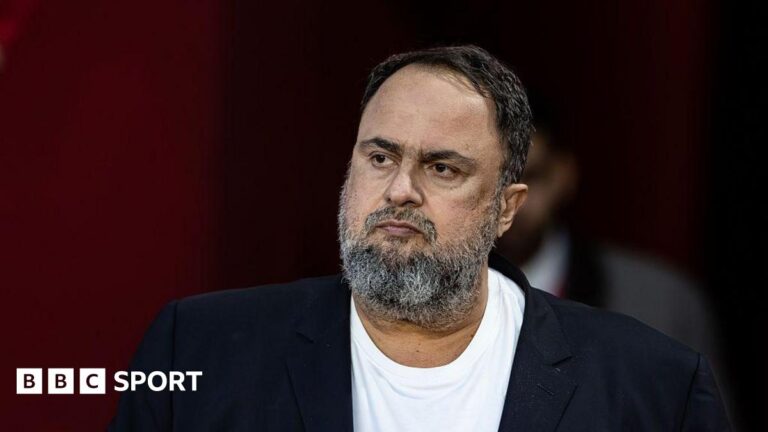 Evangelos Marinakis at Nottingham Forest's Premier League match against Arsenal at the City Ground in January