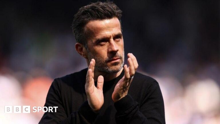 ‘I haven’t decided yet’ – Marco Silva on Fulham future Referee Michael Salisbury signals before he awards a second goal to Matheus Cunha of Manchester United after a VAR check