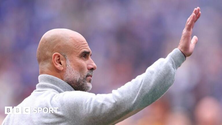 Pep Guardiola: Man City preparing for boss’s departure at end of season Pep Guardiola waving
