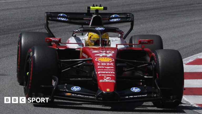 Ferrari's Lewis Hamilton during the Barcelona-Catalunya Grand Prix