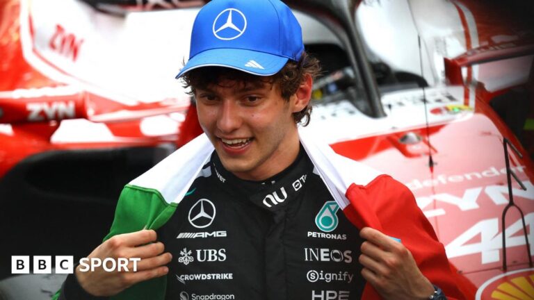 Monaco Grand Prix result: Kimi Antonelli wins chaotic race from Lewis Hamilton Kimi Antonelli with the Italian flag draped around his shoulders after winning the Monaco Grand Prix