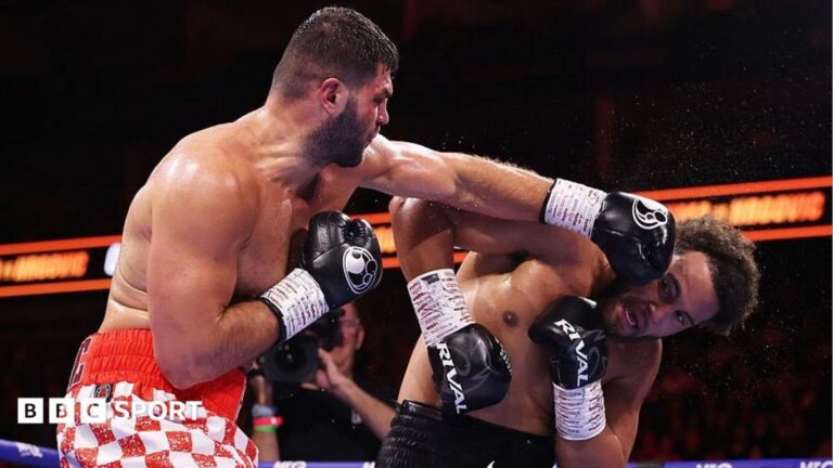 Itauma vs Hrgovic: Briton punches himself out and is stopped in round nine Filip Hrgovic lands a punch on Moses Itauma