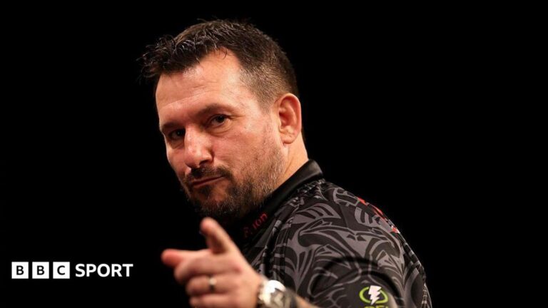 New Zealand darts: Jonny Clayton beats Gerwyn Price for NZ Darts Masters title Jonny Clayton points with the index finger of his left hand as he celebrates at a Premier League darts event