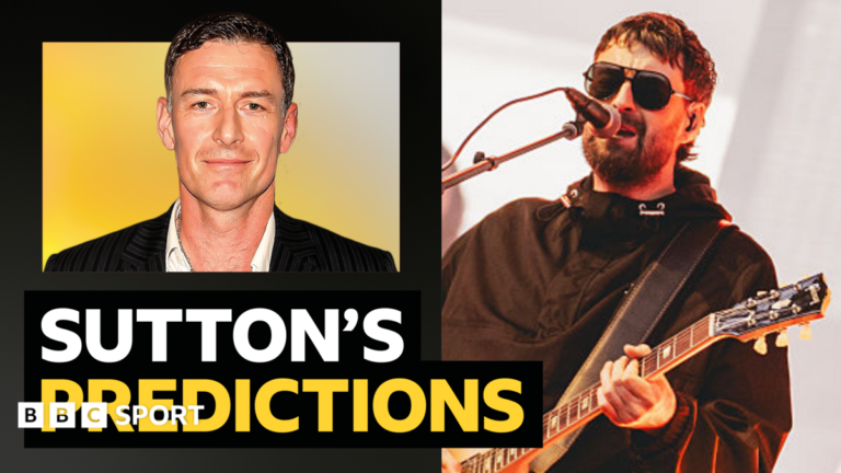 Premier League opening weekend predictions: Chris Sutton v Courteeners frontman Liam Fray & AI A picture of Chris Sutton with wording next to it that says BBC Sport columnist Chris Sutton